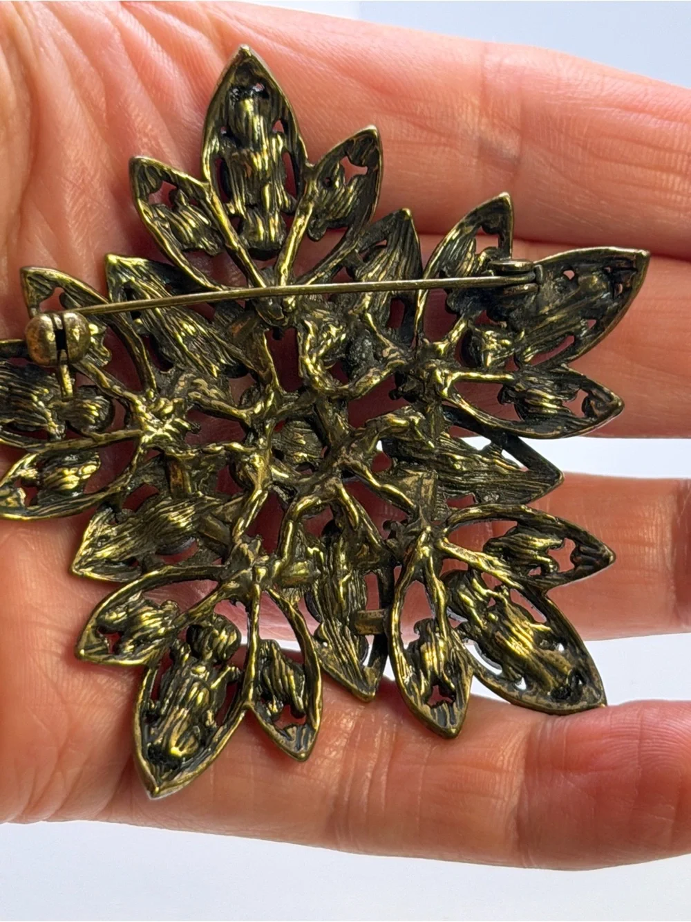 Vintage-Style Purple and Garnet Flower Brooch